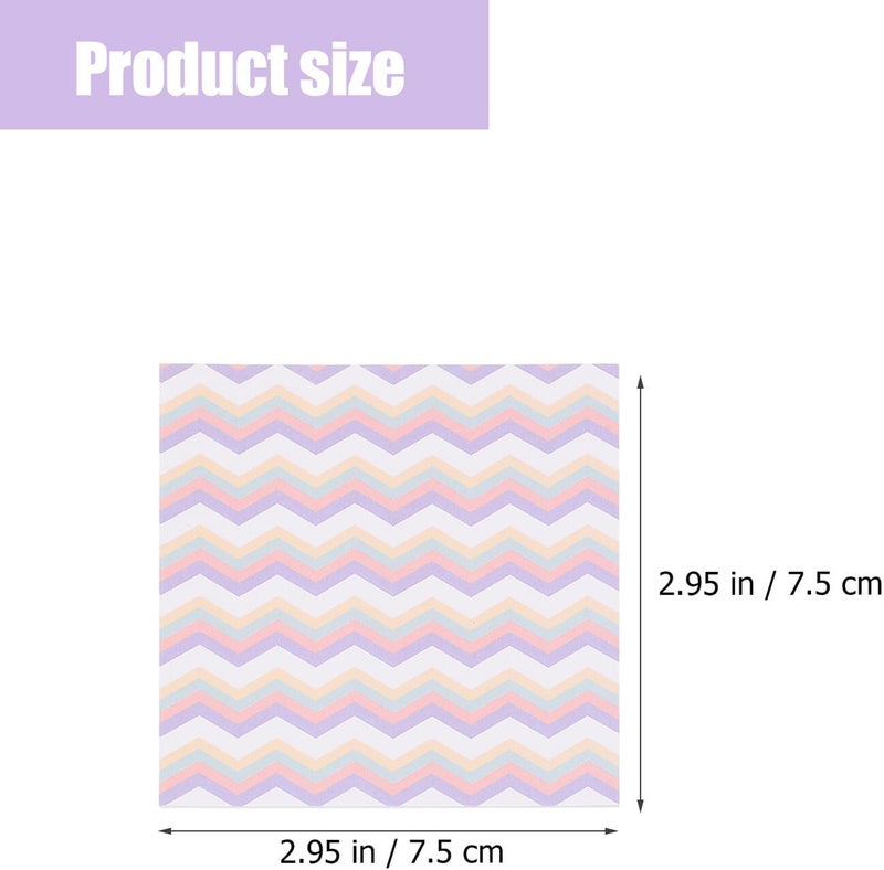 Plaid Texture Self-Stick Notes 32 Pads Wave Pattern Adhesive Memo Pads for Students Office School Supplies to-do List Reminder Paper - Image 2