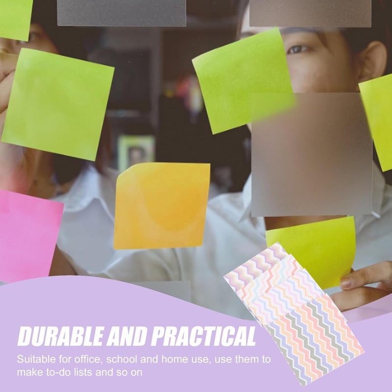Plaid Texture Self-Stick Notes 32 Pads Wave Pattern Adhesive Memo Pads for Students Office School Supplies to-do List Reminder Paper - Image 4