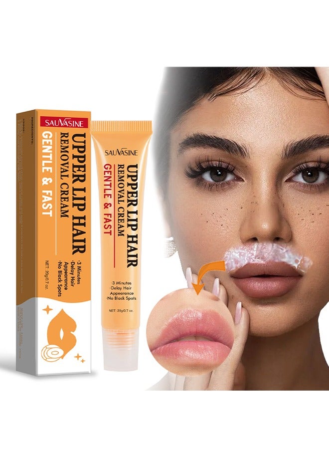 SAUVASINE Upper Lip Hair Removal Cream, Orange Facial Hair Removal Cream for Upper Lip and Chin for Women, Womens Facial Hair Remover for Sensitive Skin, Gentle and Non-irritating - Image 1