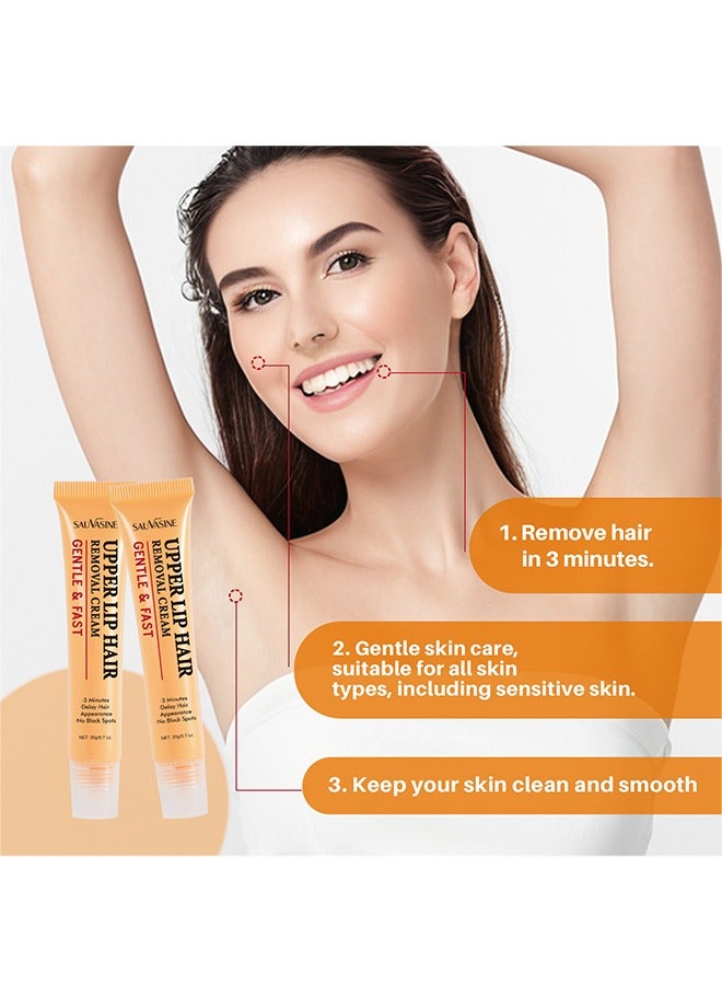 SAUVASINE Upper Lip Hair Removal Cream, Orange Facial Hair Removal Cream for Upper Lip and Chin for Women, Womens Facial Hair Remover for Sensitive Skin, Gentle and Non-irritating - Image 4