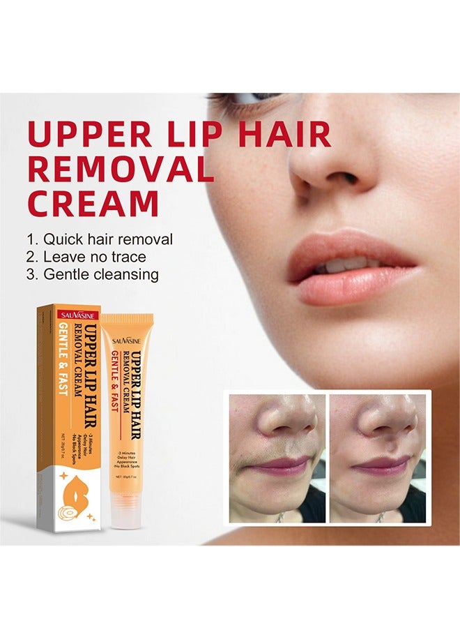 SAUVASINE Upper Lip Hair Removal Cream, Orange Facial Hair Removal Cream for Upper Lip and Chin for Women, Womens Facial Hair Remover for Sensitive Skin, Gentle and Non-irritating - Image 2