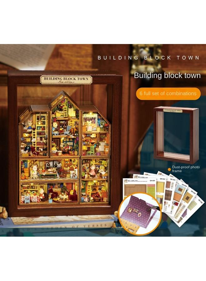 Bluejw Zhiqu House New Diy Cabin Building Blocks Small Town Little Red Riding Book Handmade Assembled Mini Toy Model Gift - Image 1