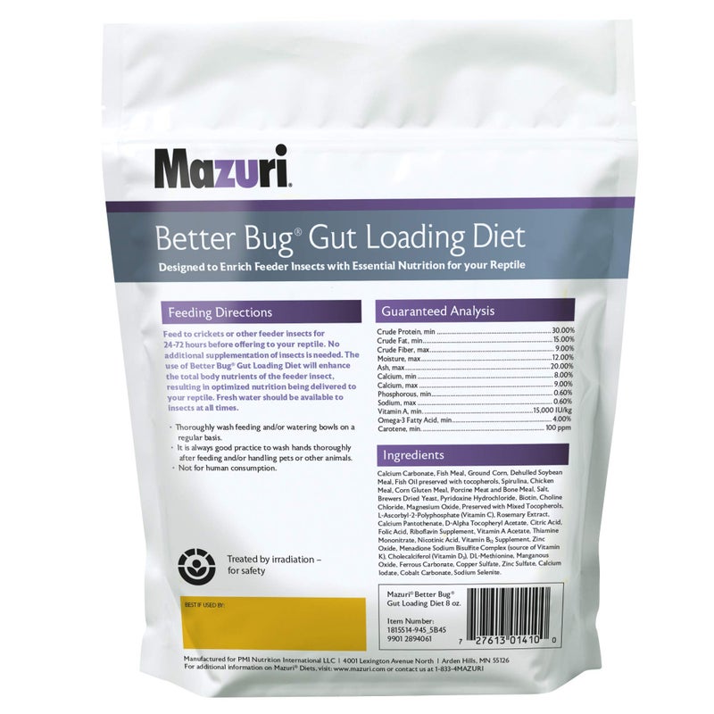 Mazuri | Better Bug Gut-Loading Cricket Diet | 8 Ounce (8 OZ) Bag - Image 2