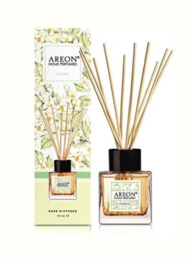 Areon Reed Diffuser With Incense Sticks Jasmine Beige 50ml - Image 1