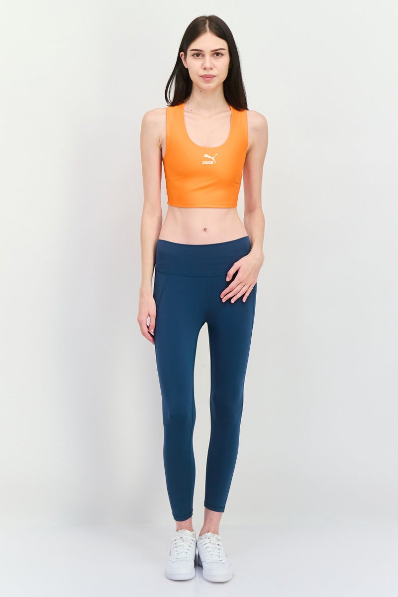 PUMA تي شيرت نسائي ضيق بدون أكمام للخارج، برتقالي - Image 4