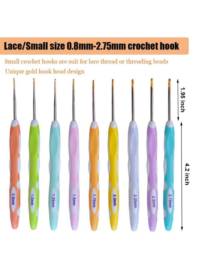 Mdoker 21 Sizes Crochet Hooks Kit with Case,Ergonomic Crochet Needles for Arthritic Hands and Crochet Accessories Complete Crochet Set for Beginners & Crochet Lovers(0.8mm-10mm) - Image 3