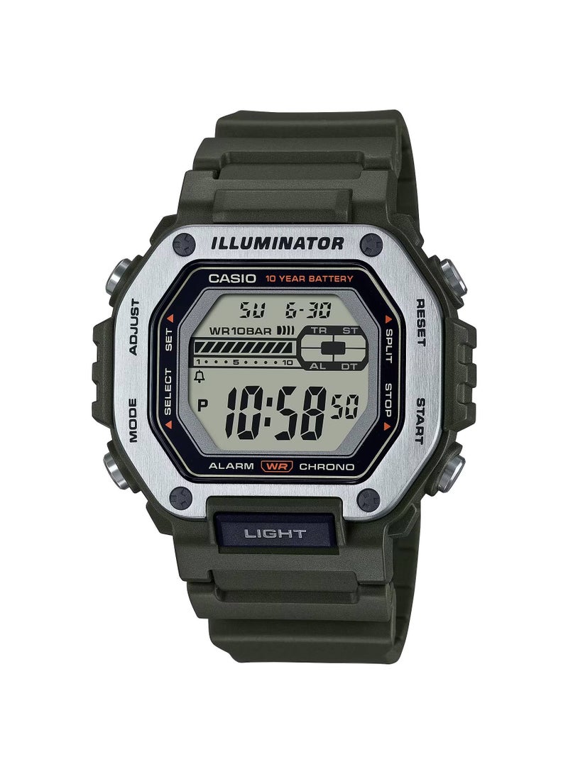 CASIO Water Resistant Digital Resin Band Watch MWD-110H-3AV - Image 1