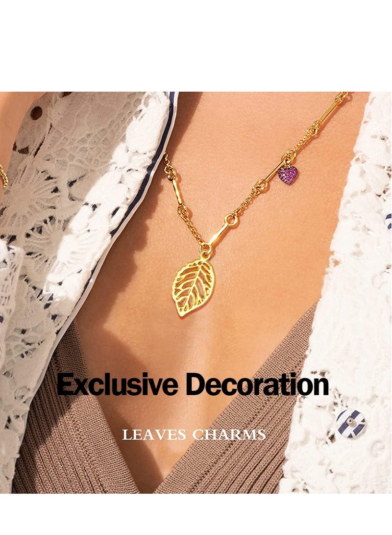 Altheqa Hollow Leaf Charms, 60 Pcs Gold Plated Leaves Charms, Alloy Tree Leaves Charm Oranaments Pendants Decoration for Jewelry Making DIY Earring Necklace Hairpin Hair Clip Clothing Crafts (30 Style  - Image 5