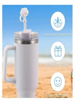 RATSAW 4Pcs Straw Covers Compatible with Stanley 40 OZ Tumbler Cups Reusable Silicone Straw Tip Toppers for 0.4 inch or10mm Straws Soft Protector Cover  - Image 3