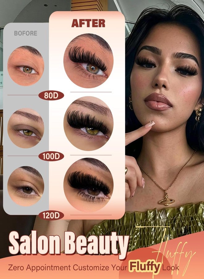 wiwoseo Fluffy Lash Clusters Kit 80D 100D 120D Thick Eyelash Clusters 12-18MM 3D Volume Cluster Eyelash Extensions Kit D Curl Wispy Lashes Cluster 192pcs DIY Lash Extensions by wiwoseo - Image 5