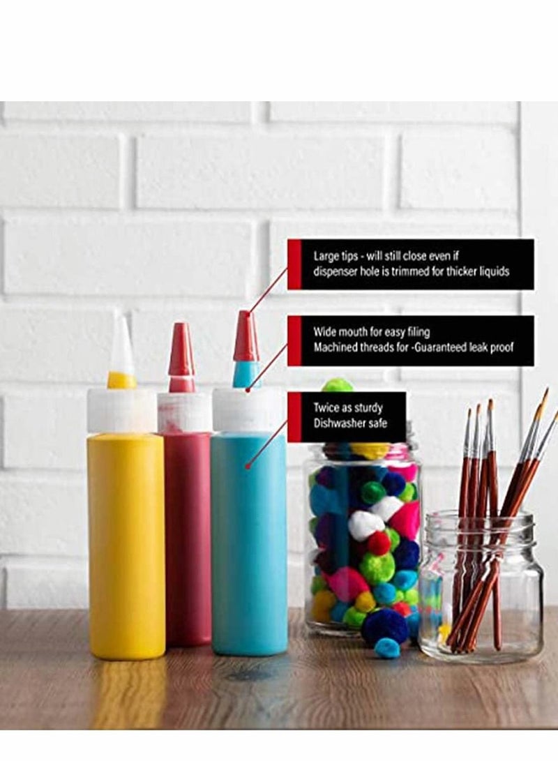 KASTWAVE 6pcs Premium Plastic Condiment Squeeze Spray Bottle, Suitable for Sauces, Paints, Oils, Condiments, Salad Dressings, Crafts Food Grade-includes Funnels, Erasable Marks and Reusable Labels - Image 3