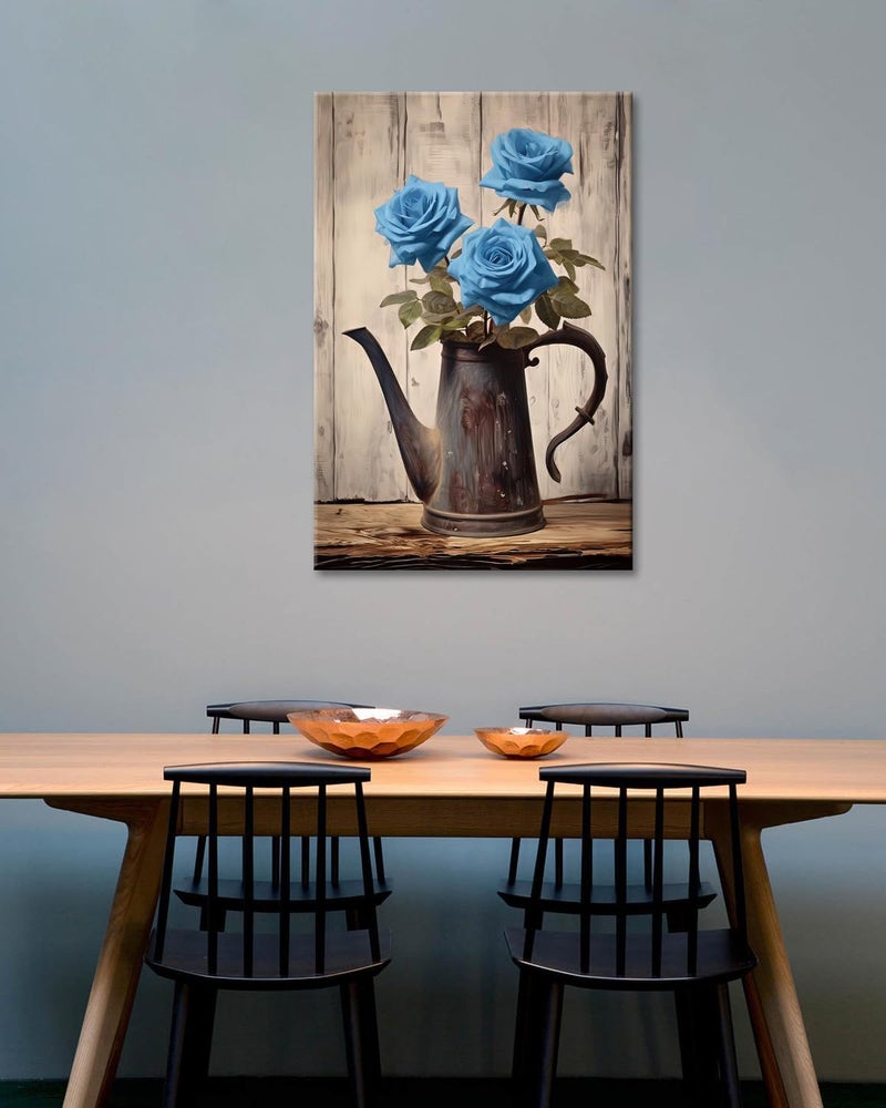 GLOKAKA Bathroom Flower Wall Art, Farmhouse Canvas Wall Decor - Image 4