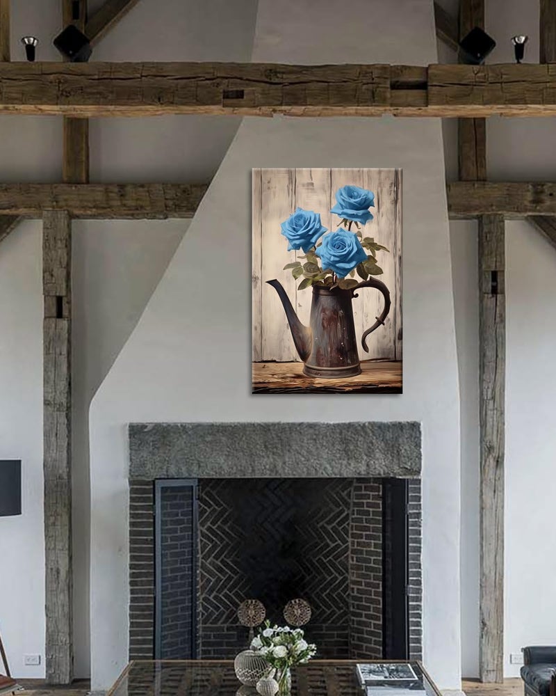GLOKAKA Bathroom Flower Wall Art, Farmhouse Canvas Wall Decor - Image 5