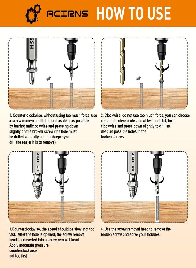 ACIRNS 9 Pcs Screw Extractor Set with 3 Pcs Drill Bit Set, Gifts for Men, Mens Gifts for Him,Husband,Remover for Stripped Screws Nuts & Bolts Drill Bits Tools for Easy Removal of Rusty Broken Hardware Gift - Image 3