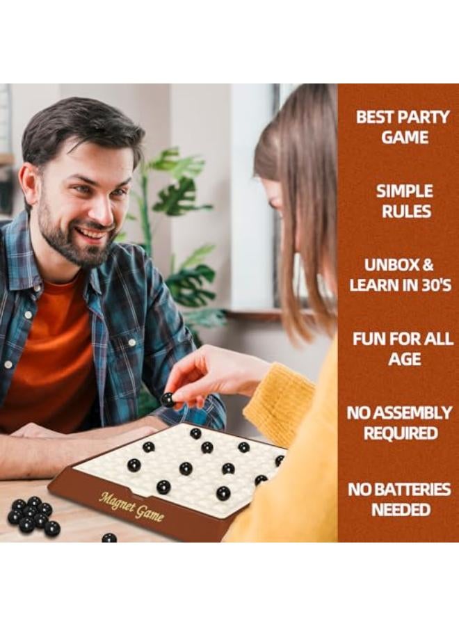 HC Magnetic Chess Game, Magnet Games for Adults and Kids with Storage Board and 36pcs Magnet Balls, Magnetic Chess Game with Stones, Board Game for Friends Family Game Night, 2-4 Player (36pcs) - Image 3