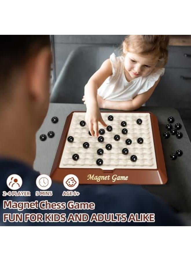 HC Magnetic Chess Game, Magnet Games for Adults and Kids with Storage Board and 36pcs Magnet Balls, Magnetic Chess Game with Stones, Board Game for Friends Family Game Night, 2-4 Player (36pcs) - Image 2