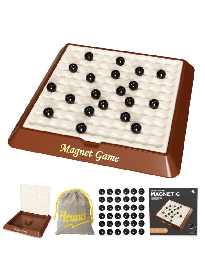 HC Magnetic Chess Game, Magnet Games for Adults and Kids with Storage Board and 36pcs Magnet Balls, Magnetic Chess Game with Stones, Board Game for Friends Family Game Night, 2-4 Player (36pcs) - Image 1