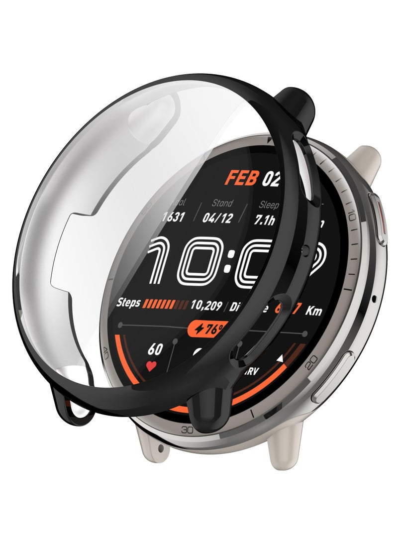 Beauenty Case For Amazfit Active 2 TPU Soft Silicone All-Inclusive Protection Watch Cover Compatible with Amazfit Active 2 (TPU Black) - Image 1