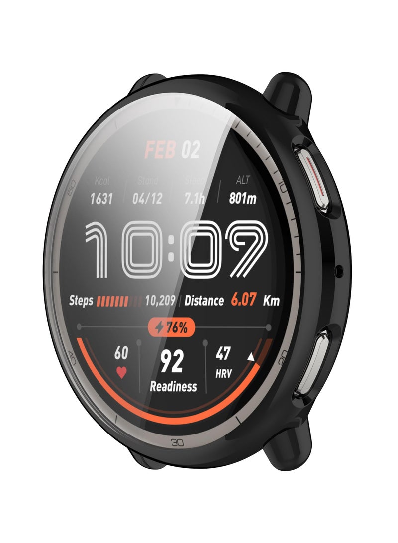 Beauenty Case For Amazfit Active 2 TPU Soft Silicone All-Inclusive Protection Watch Cover Compatible with Amazfit Active 2 (TPU Black) - Image 2