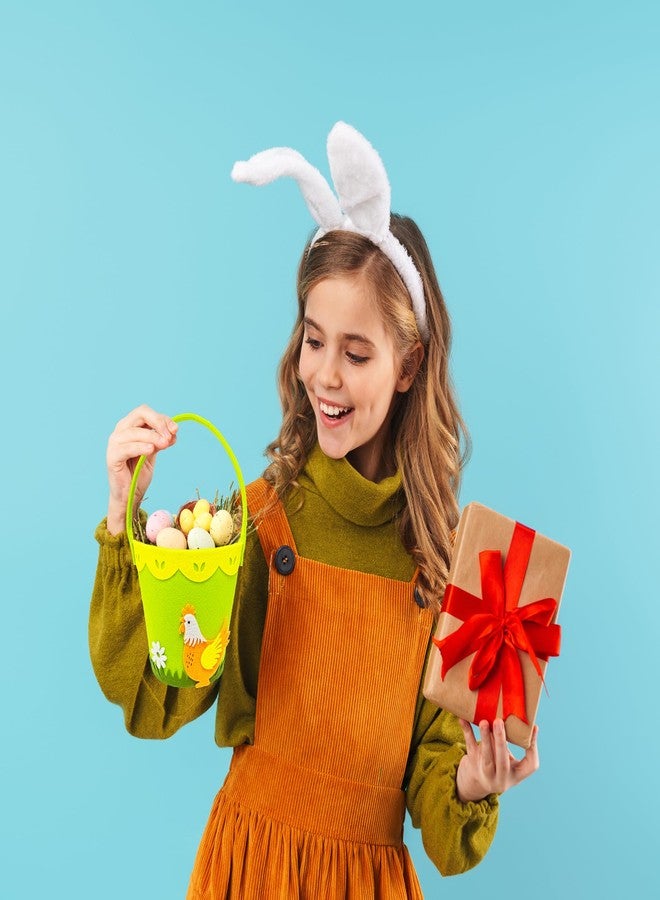 Prudance 1 PCS Easter Mini Basket Felt Tote Bags with Handle Easter Eggs Hunting Candy Party Favor Bags for Kids - Image 5