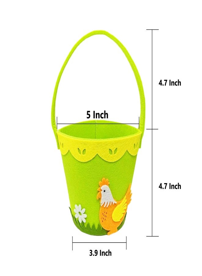 Prudance 1 PCS Easter Mini Basket Felt Tote Bags with Handle Easter Eggs Hunting Candy Party Favor Bags for Kids - Image 2