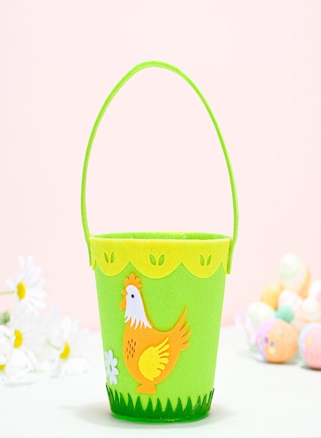 Prudance 1 PCS Easter Mini Basket Felt Tote Bags with Handle Easter Eggs Hunting Candy Party Favor Bags for Kids - Image 4