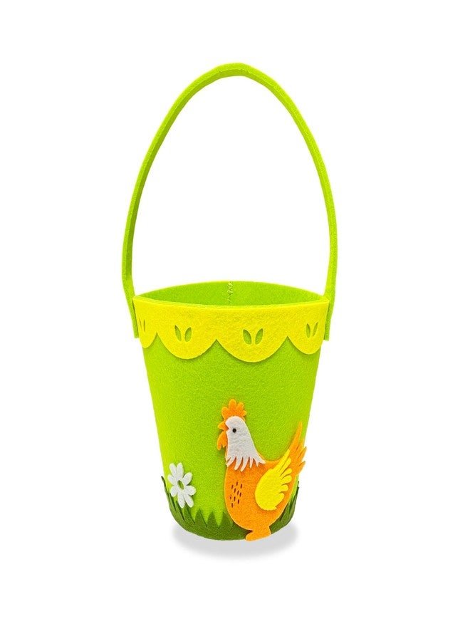 Prudance 1 PCS Easter Mini Basket Felt Tote Bags with Handle Easter Eggs Hunting Candy Party Favor Bags for Kids - Image 1