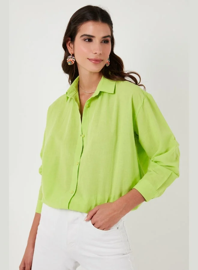 Lela Lela Linen Look 100% Cotton Relaxed Fit Shirt Women's SHIRT 51444624