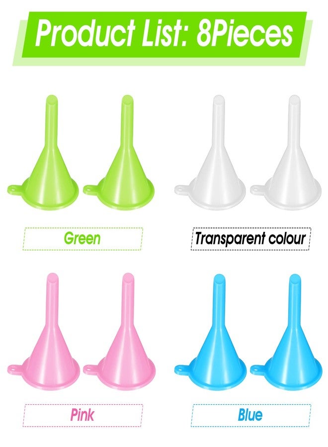 Psyqtsuary ٨ قطع من الأقماع الصغيرة لتعبئة عبوات مستحضرات التجميل البلاستيكية الشفافة الصغيرة القابلة لإعادة التعبئة، مناسبة للزيوت واللوشن والشامبو وفن الرمل - Image 3