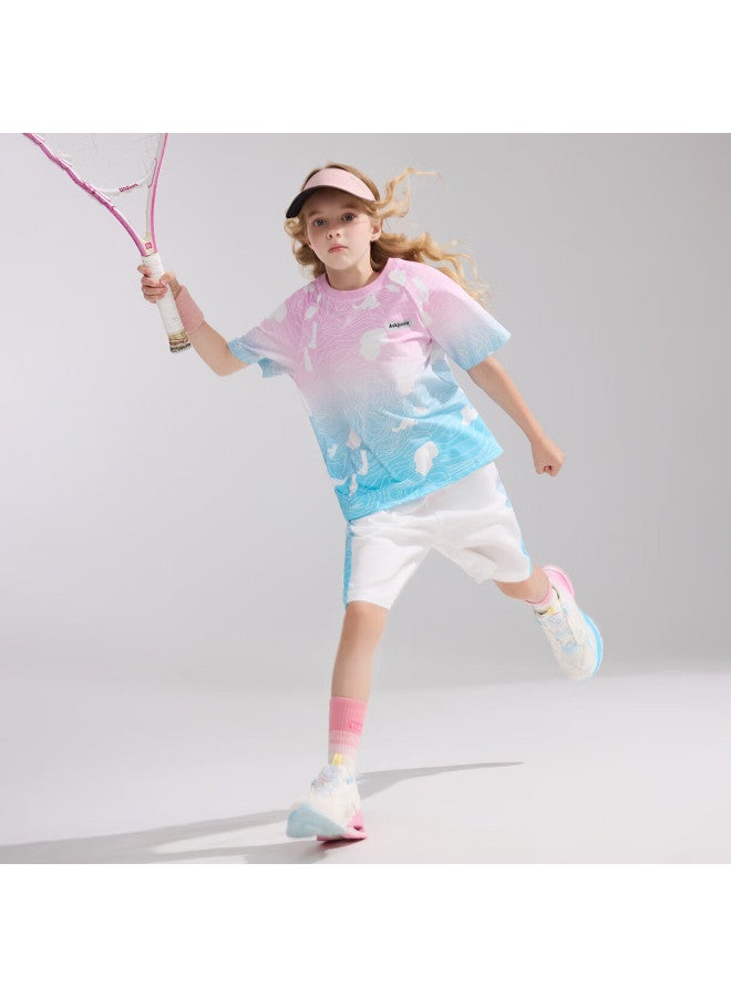 Ask Junior "Instantly Transparent Series" Children'S Quick-Drying Set Summer Short-Sleeved T-Shirt Shorts Sports Running Pants Unisex Two Pieces