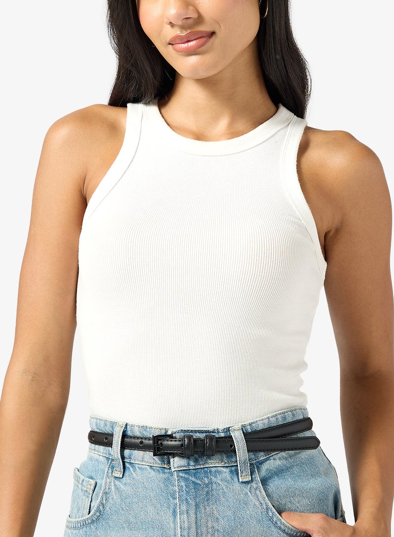 Ginger Pop Color Buckle Slim Belt - Image 3