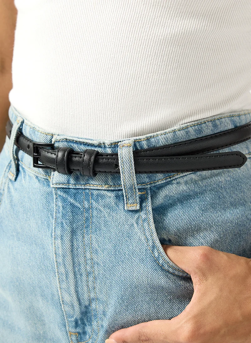 Ginger Pop Color Buckle Slim Belt