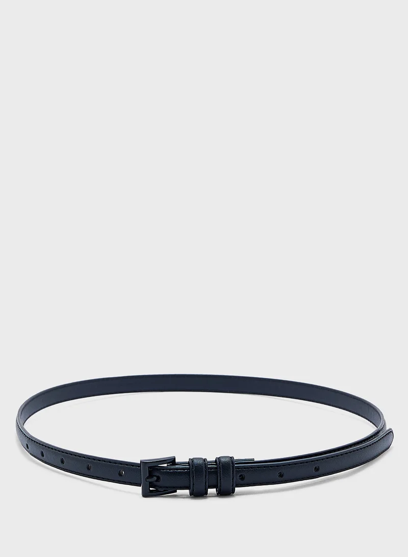 Ginger Pop Color Buckle Slim Belt