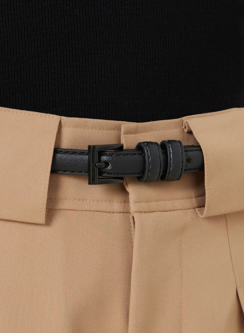 Ginger Pop Color Buckle Slim Belt