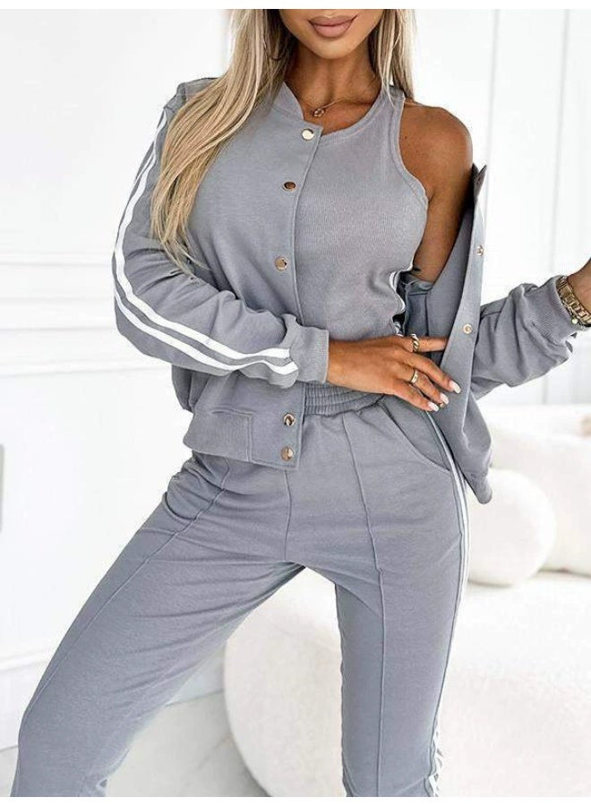 general 2025 - 2026 Elegant and Form-Fitting Blouse + Fashionable Casual Jacket Set (Three Pieces) - Image 1