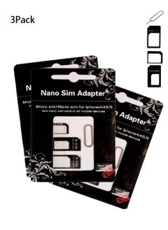 KENSUO 3Pack Sim Card Adapter Nano Micro - Standard 4 in 1 Converter Kit with Steel Tray Eject Pin  - Image 1