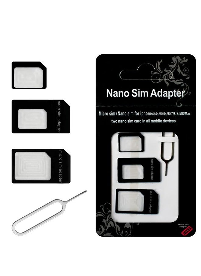 KENSUO 3Pack Sim Card Adapter Nano Micro - Standard 4 in 1 Converter Kit with Steel Tray Eject Pin  - Image 2
