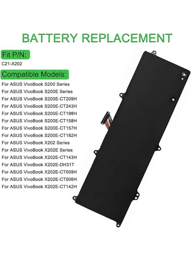 XITAIAN C21-X202 7.4V 38Wh Laptop Battery Replacement Compatible with S200, S200E, X202E, X201E, Q200E, X202, X201 Series - Image 3