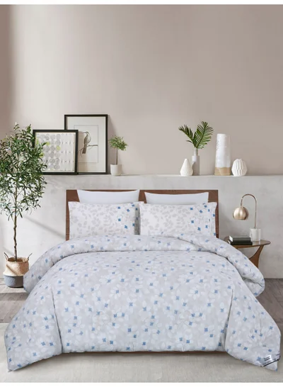 Donetella Bedding Comforter Set Queen Size, 4-Pcs Bed Set Fits 160x200 Cms -Printed Bedding Set-All Season- Brushed Microfiber (طقم مفرش سرير فندقي)