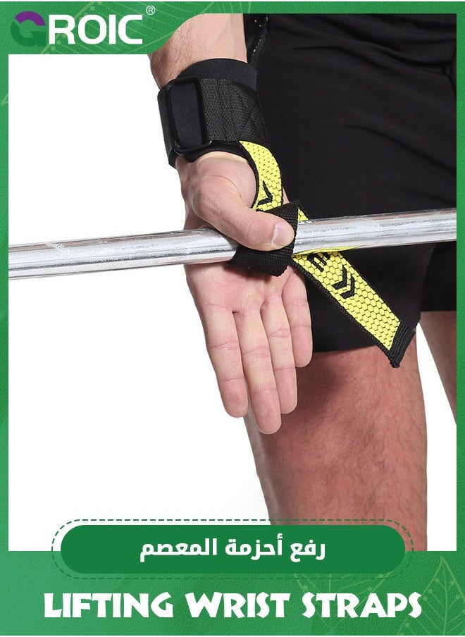 GROIC Lifting Straps for Weightlifting, Weight Lifting Straps Gym Power Workouts Lifting Wrist Straps Padded,Home Gym Deadlift Straps,Exercise Straps  - Image 3
