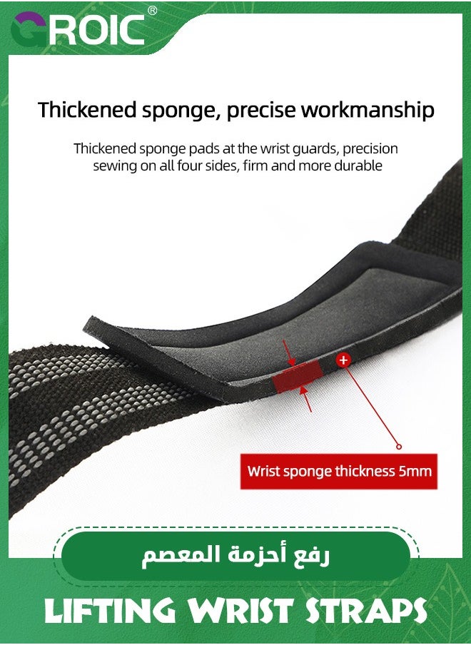 GROIC Lifting Straps for Weightlifting, Weight Lifting Straps Gym Power Workouts Lifting Wrist Straps Padded,Home Gym Deadlift Straps,Exercise Straps  - Image 5