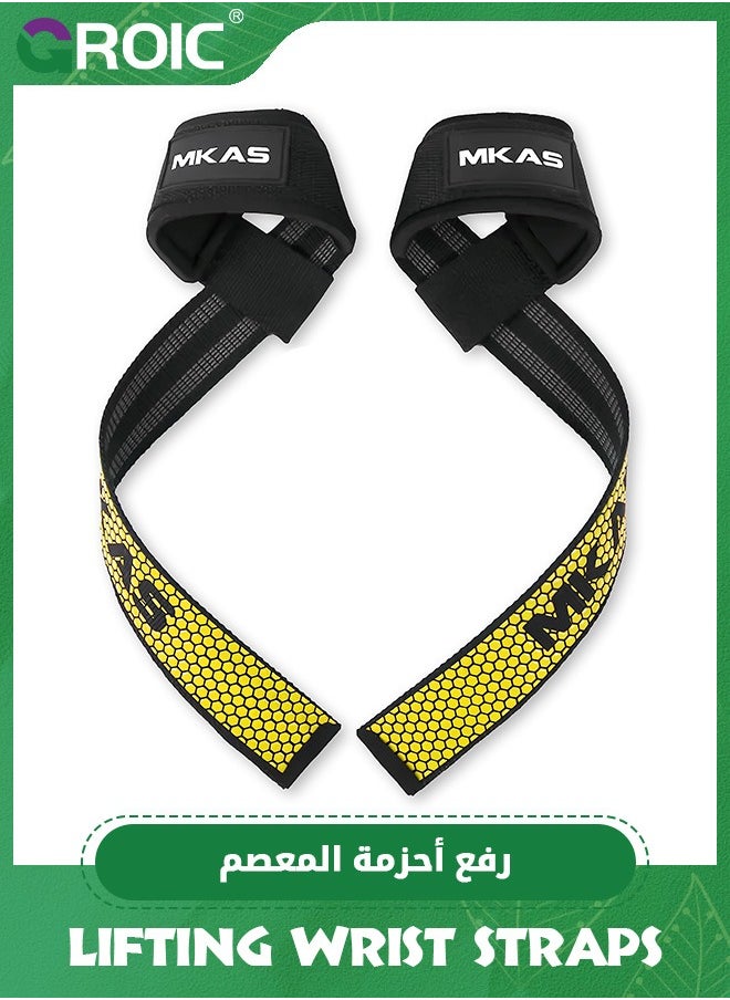 GROIC Lifting Straps for Weightlifting, Weight Lifting Straps Gym Power Workouts Lifting Wrist Straps Padded,Home Gym Deadlift Straps,Exercise Straps  - Image 2