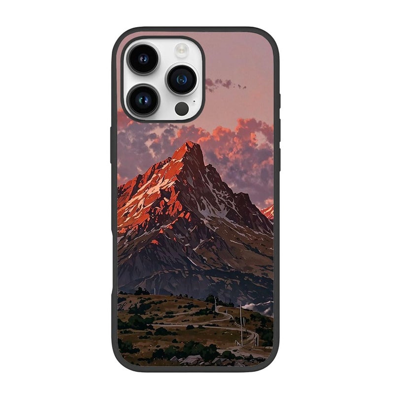 Silk Route Mountains Design Mobile Back Cover for Apple iPhone 15 Pro Max Multicolor