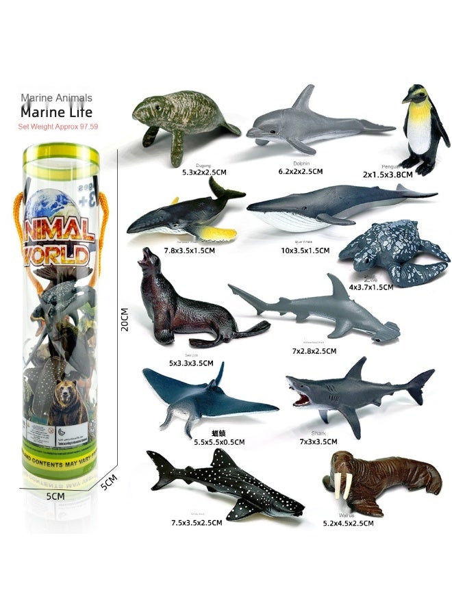 NIBEMINENT Ocean Creature Model Toys in Portable Bucket