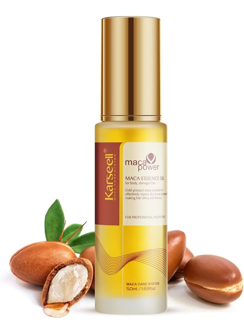 Karseell Maca Care Moroccan Argan Oil Hair Serum, a collagen-rich oil for deep repair of dry and damaged hair - 50ml - Image 1