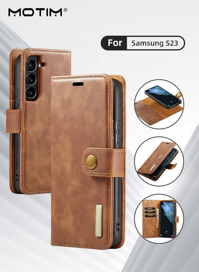 Motim Samsung Galaxy S23 Case 6.1 Inch Premium Flip Leather Drop Protection Anti Drop Phone Case with Wallet Shockproof Protective Kickstand Case Cover for S23  - Image 1