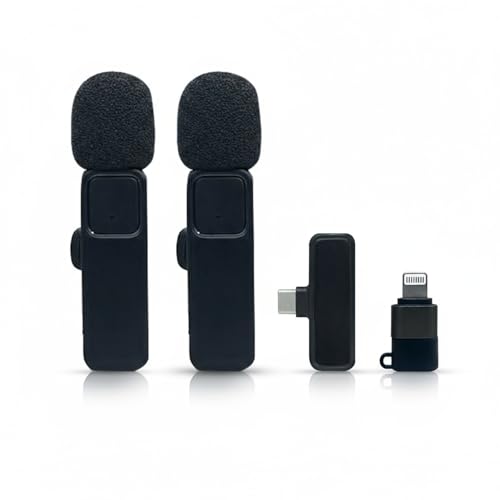 Humble® Velox V13 Omnidirectional Lavalier Wireless Microphone for Type-C & iPhone,Noise Reduction Lapel Mic for YouTube, Vlogging,Singing,Video Recording,Podcast – 2 Transmitter Mics with 1 Receiver - Image 1
