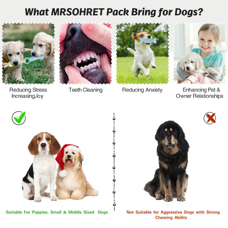 MRSOHRET Puppy Toys, 8 Pack Puppy Chew Toys for Teething, Cute Blue Small Dog Toys Set, Teething Toys for Puppies, Soft Durable Interactive Chew Toy for Small Dogs - Image 3
