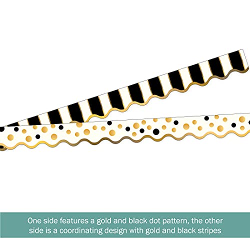 Barker Creek Double-Sided Scalloped Border, Gold Bars, for Bulletin Boards, Reception Areas, Halls, Break Rooms, Office, School, Home Learning Decor, 2.25” x 39’ (902) - Image 3