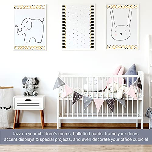 Barker Creek Double-Sided Scalloped Border, Gold Bars, for Bulletin Boards, Reception Areas, Halls, Break Rooms, Office, School, Home Learning Decor, 2.25” x 39’ (902) - Image 4